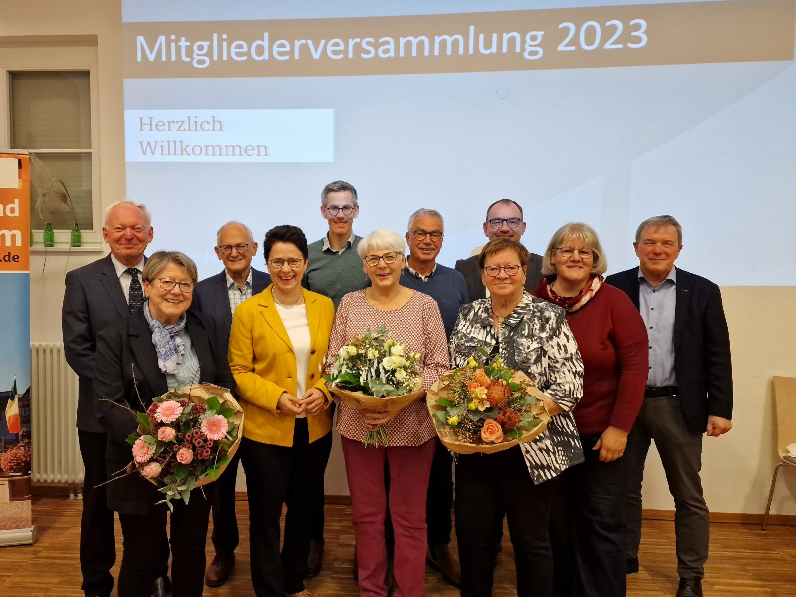 Die Jubilare mit Ministerin Marion Gentges und dem Vorsitzenden Klaus Keller und Stellv. Vorsitzenden Ulrike Schmidt